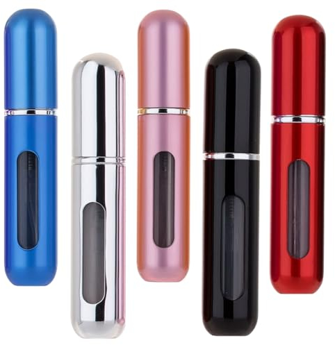 Genérico 5 PCS de 6ml Atomizadores de perfume recargables especial - frasco recargador, Perfumador mini, pulverizador sin fugas en colores variados.