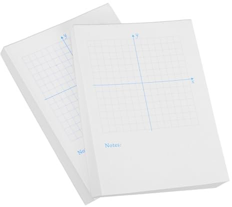 Operitacx 2 Hefte mit Weißem Zeichenpapier für Mathematik Xy Achsen Übungsblätter 100 Blatt pro Heft Tragbar und Verbessert das Schreiben