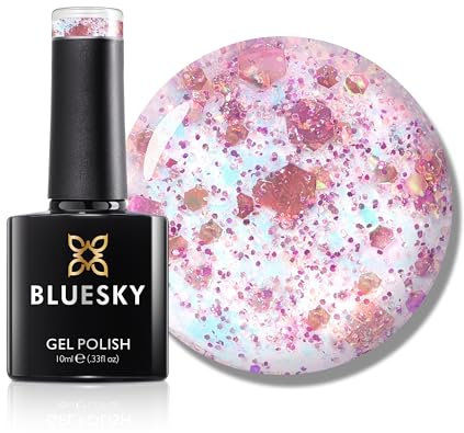 Bluesky Gel Nail Polish 10ml, Ruby Charm - SPZ03, Pink Gel Nail Polish for 21 Day Manicure, Professional, Salon & Home Use, Requires Curing Under LED UV Nail Lamp