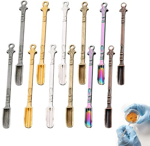 12 Mini-Löffel, winziger Löffel, leicht und kompakt, mehrere Farben, Mini-Cola-Löffel, einfach zu tragen, zum Befüllen von Salz, Gewürzen, präzise Messung in kleinen Flaschen