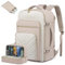 LOVEVOOK Reiserucksack Handgepäck Flugzeug, 40L Rucksack Damen Groß, Wasserdicht Laptop Rucksack 17 Zoll mit Laptopfach, Travel Backpack Handgepäck Tasche für Reise Arbeit Wandern, Hellkhaki Beige