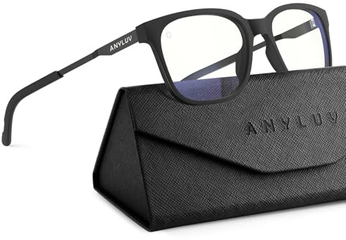 ANYLUV Blue Light Glasses for Men, Lightweight Computer Gaming Glasses, Stylish Anti Eyestrain Blue Light Blocking Men