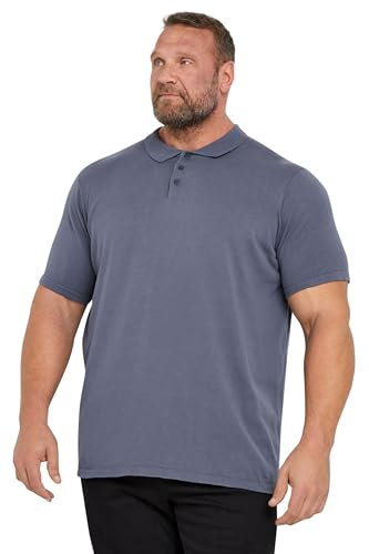 BadRhino Big & Tall Light Knitted Short Sleeve Polo Shirt - Men's - Plus Size Curve Blue