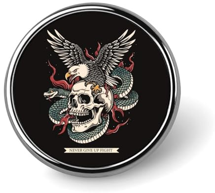 Runde Brosche mit Adler- und Schlangen-Totenkopf-Motiv, Anstecknadel, Revers, Krawattennadel für Damen und Herren, Büroangestellte, Lehrer, Dekoration