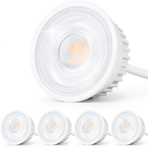 GeyouLux LED Modul 230V Ultra Flach ø50x23mm 2700K Warmweiß 4er set | 5W 500LM Modul für Einbaustrahler Aufbauspot, IP44 38° Abstrahlwinkel Ersatz MR16/GU10 Leuchtmittel