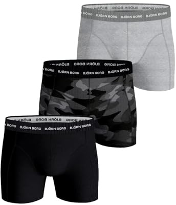 Bjorn Borg 3 Pack Perfect Line Cotton Stretch Boxer Medium (Black)