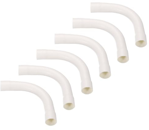 QUARKZMAN 6 Stück PVC Rohrverbinder 25mm PVC Fitting Bogen Kupplung Muffe | Klebemuffe Rohr Schlauch Klebefitting Abschlusskupplung für Schlauch Elektrokanal Leitung Kabel, Weiß