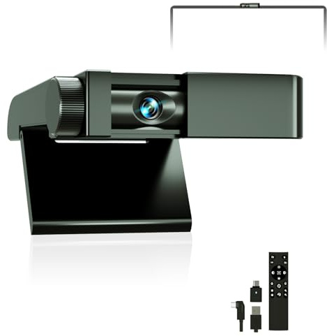 Tivroco 4K Webcam - 1/2,5 Zoll Sensor, Dual Autofokus, Digitales Mikrofon, Metall Unibody Sculpted Mini Webcam für Laptop/PC/Mac, Plug & Play, Privatsphäre, Fernbedienung, Streaming-Kamera für