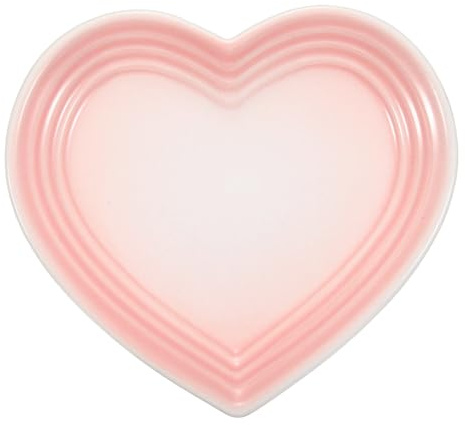 sourcing map Heart Shaped Ceramic Spoon Rest, 5 Inch Tea Spoon Holder Heat Resistant Porcelain Utensil Spatula Rest for Coffee Bar Kitchen Dining Table Decor Valentine Mother's Day Gift, Pink