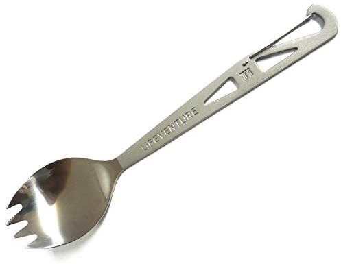 Lifeventure Titanium Forkspoon Spork - Ultra Lightweight Camping Cutlery Ideal For Camping Or Travel,Silver,160 x 40 x 20mm
