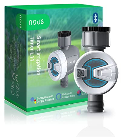 NOUS Ordenador de riego L11, riego de jardines, ordenador de riego inteligente, ordenador de riego de jardines, riego con temporizador, control de riego, Bluetooth, aplicación Smart Life/aplicación Tuya