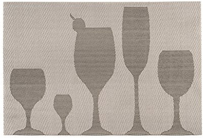 Premier Housewares Eclat Stemware Design Placemats - Set of 4, Silver