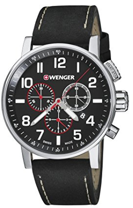 Wenger Herren Armbanduhr Chronograph Quarz Leder 01.0343.102