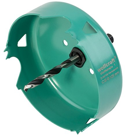 wolfcraft Sega a tazza in acciaio al carbonio, Ø 105 mm I 5972000 I Per l'installazione di materiale elettrico e di sanitari su legno e materiali per costruzioni a secco