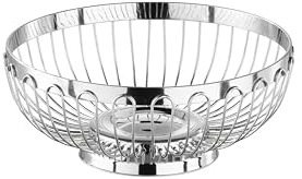 APS 30200 Hochglanzpolierter Edelstahl Korb für Brot oder Obst, Ø 17.5 x 7 cm