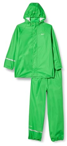 Celavi Jungen Basic Rainwear Set -Solid Pu Regenjacke, Grün, 120 EU