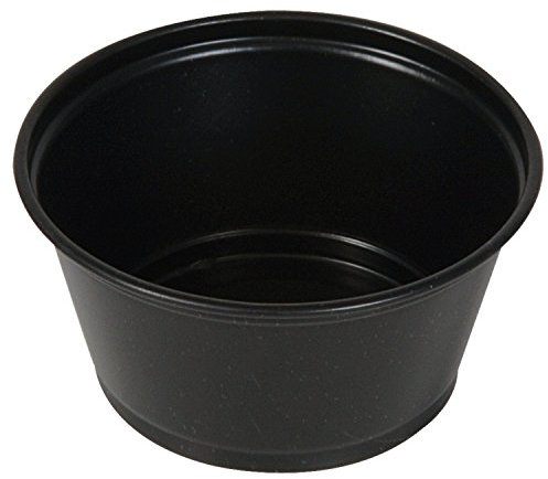 Polar Ice Plastic Black Jello Shot Cups with Lids, 2-Ounce, Black Cups, Package of 100 Cups and Lids by Polar Ice