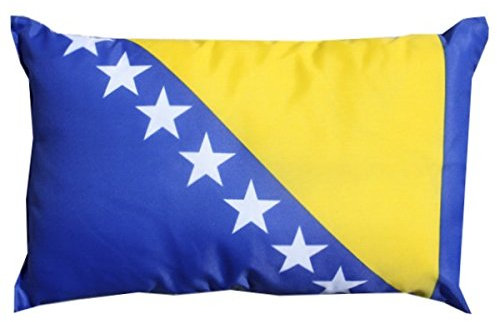Flaggen Pehl Bosnien Herzegowina Kissen Fahnen Deko Autokissen Fan beide, ca. 28 x 40 cm