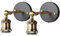 Wandlampe Vintage Innen Wandleuchte mit Einstellbar Messing-Kopf, Retro Industrie Wandstrahler E27 Sockel für Dachboden, Terrasse, Restaurant, Wohnzimmer und Studie (Keine Glühbirne), Set 2 Stück