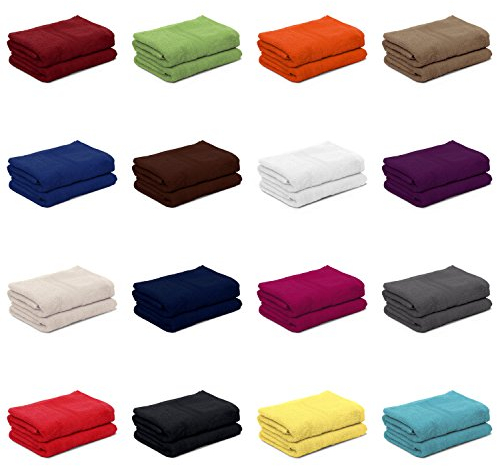AR Line 2er Pack zum Sparpreis, Frottier Handtuch-Serie - in 8 Größen und 16 Farben 100% Baumwolle 500 g/m², 2er Pack Saunatücher XXL/Saunalaken/Strandtücher (100x200 cm) in Burgund