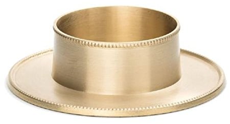 Kerzenständer Gold mit Perlrand Matt Ø 60 mm, für Taufkerzen, Kommunionskerzen, Trauerkerzen, für Kerzen Ø 6 cm