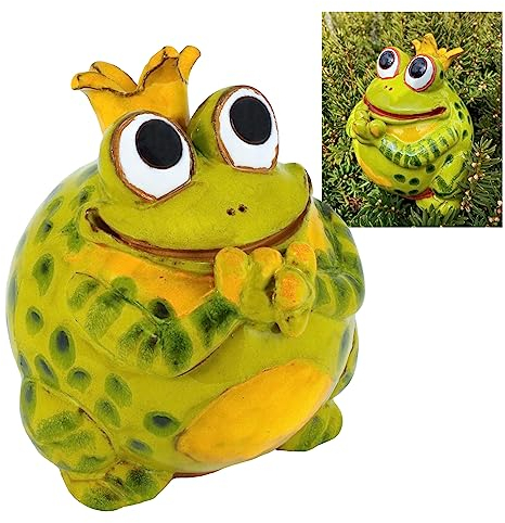 Midene Gartenstecker Keramik Handgefertigt - Gartendeko für Draußen Wetterfest - Garten Deko Keramik - Gartenfiguren & Gartenstatuen - Frosch