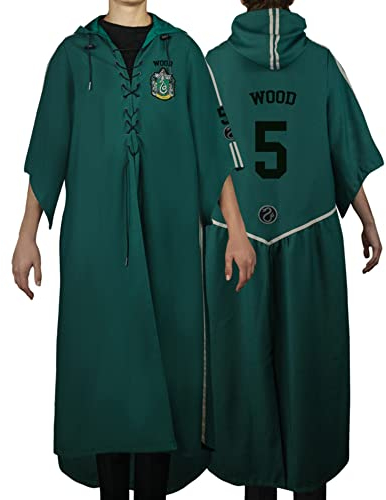 Cinereplicas - Harry Potter - Robe Quidditch Personnalisée - Licence Officielle - Serpentard - Adulte L