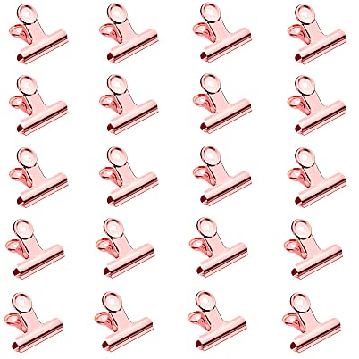 30 Stück Foldback-Klemmen aus Metall für Dokumente, Fotos, Taschen 38 mm rose gold