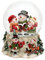 Schneekugel, Schneemann Trio, mit Spielwerk, Melodie: Oh du Fröhliche, Maße L/B/H: 13,5 x 12 x 14,5 cm Kugel Ø 10 cm.