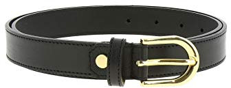 FASHIONGEN - Ceinture pour femme en Cuir Italien, LUNA, Fabriqué en France - Noir (Boucle doré), 80