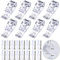 WEONE 8PCS Child Safety P-Clips, Blind Safety Clips for Cord, Clear Roller Blind Clips with 16 Screws + 16 Plastic Pillars for Vertical and Roman Roller Curtain Ball Chain Cord Control