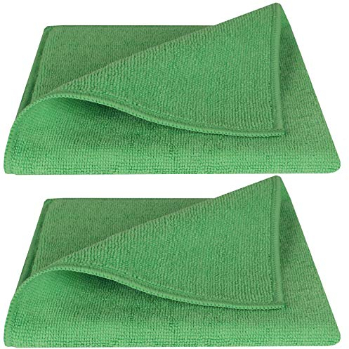 Moritz 2er Set Mikrofaser Putztuch grün 40 x 40 cm extra Saugstark 250 GSM hochwertiges Mikrofasertuch Microfaser Reinigungstuch für Auto, Haushalt, Camping, Küche