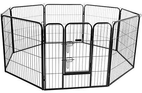 Kerbl Hunde- und Welpenfreilaufgehege (Gitterabstand 3,5 cm, 8 Zaunelemente je 80 x 77 cm, variabel aufstellbar) 80577