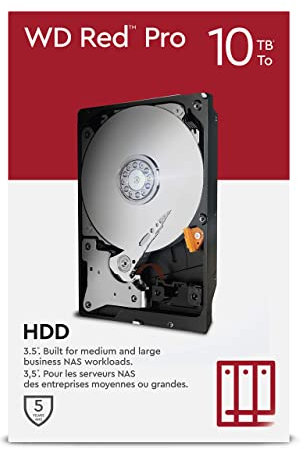 Western Digital WD Red Pro NAS 3.5 Disco Rigido Interno - Classe 7.200 RPM, SATA 6 GB/S, CMR, Cache 256 MB, 10 TB