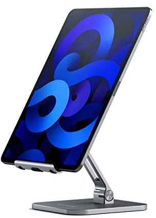 Satechi Aluminum Desktop Stand - Adjustable Tablet Mount with Protective Grips - Compatible with All iPad and Tablet Models, iPad Pro M2/M1/Air M1/Mini, iPhone 16/15/14/13/12 and More