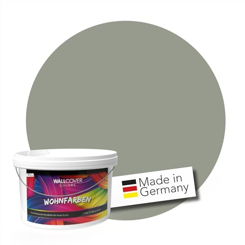 WALLCOVER hochwertige Wandfarbe für Innen | Grün Pastell | 5L für 40m² | Hochdeckende Innenfarbe Matt (Klasse 1) | Profi Qualität aus Deutschland