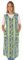 Knopfkittel Baumwolle bunt Kochschürze Hauskleid Kittel Schürze ohne Arm, Farbe:grün, Größe:50