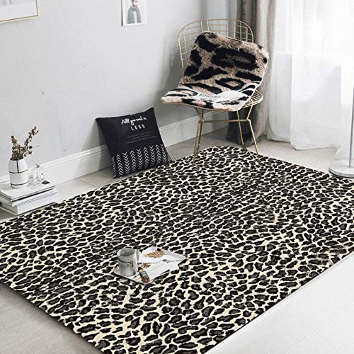 SAZDFY Weich Teppich,Shaggy Teppich Anti Slip Bodenmatte Für Nursery Room Wohnzimmer,Rechteckigen Pelzigen Teppiche Home Decor-Leopard Druck C 80 * 120cm/31x47inch