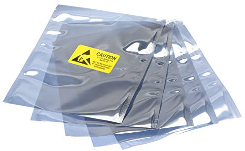 sourcing map Anti Static Bags Shielding Bag 25pcs 6.3x9inch(16x23cm) Open Top with Labels for Hard Drive HDD SSD