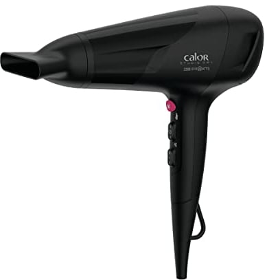 Calor Studio Dry Sèche-cheveux, Technologie Effiwatts pour une consommation d'énergie réduite, 6 réglages de vitesse/température, Concentrateur, Touche air frais, Grille arrière amovible CV5803C0