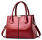 NICOLE & DORIS Handtaschen Damen Mode Krokoprägung Henkeltasche Lackleder Handtasche Shopper Umhängetaschen Damentasche mit Reißverschluss Rotwein