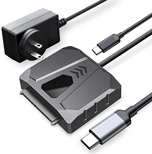 ORICO Adaptador de cable SATA, cable USB C a SATA III para discos duros HDD/SSD de 3,5 pulgadas, compatible con UASP, con adaptador de 12 V2 A (S2-3CD-10)