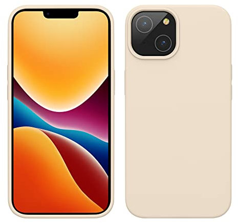 kwmobile Housse Compatible avec Apple iPhone 14 Coque - Coque de téléphone Fine avec Finition Douce - crème