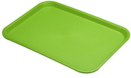 PATIKIL 14x11 Rápida Comida Bandeja, PP Plástico Reutilizable Reciclable Multipropósito Rectangular Servir Bandeja para Restaurante Hogar Cocina, Verde