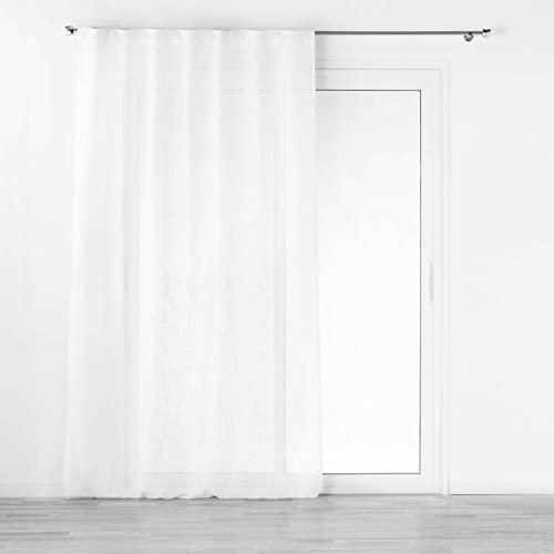 Douceur d'Intérieur, Haltona - Tenda con passanti nascosti, 140 x 240 cm, effetto lino, colore: Bianco