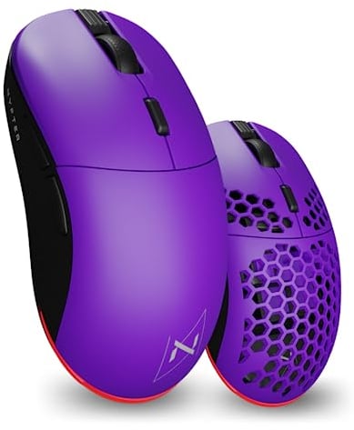 Nyfter - NYF22 Wireless Gaming Mouse Ultraleicht 75g leistungsstark mit 400mA 19K DPI, 400 IPS 1000 hz 50h Akkulaufzeit langlebig Zwei wechselbare Cases inkl.