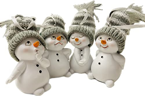 khevga Christmas Decoration Figures Snowman Pendant Grey in Set of 4