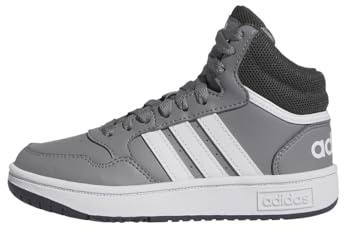 adidas Mixte Enfant Hoops Mid Shoes Chaussures, Grey Three Cloud White Grey Six, 37 1/3 EU