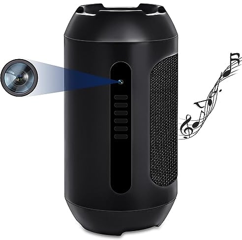 OTADUG Cámara Espía Altavoces portátiles, 1080P Cámara Oculta con Grabación de Vídeo y Audio, Detección de Movimiento, Visión Nocturna, 15 Horas de Tiempo de Reproducción, 128 GB