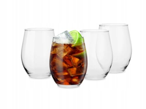 AzaliaDesign Gläser-Set von 4, Wassergläser, Getränkegläser, 580ml Trinkgläser, Universalgläser, Saftgläser,